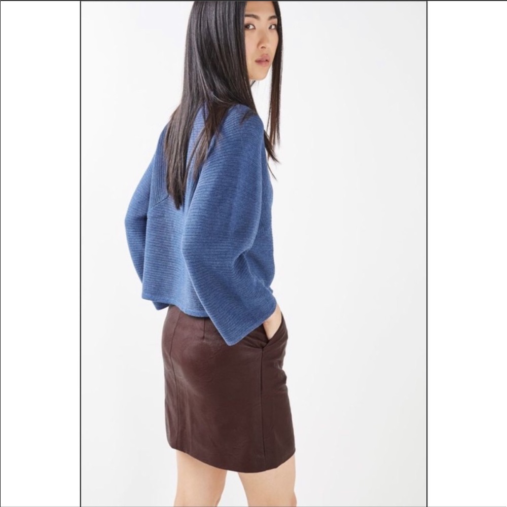 Top shop burgundy faux leather mini skirt